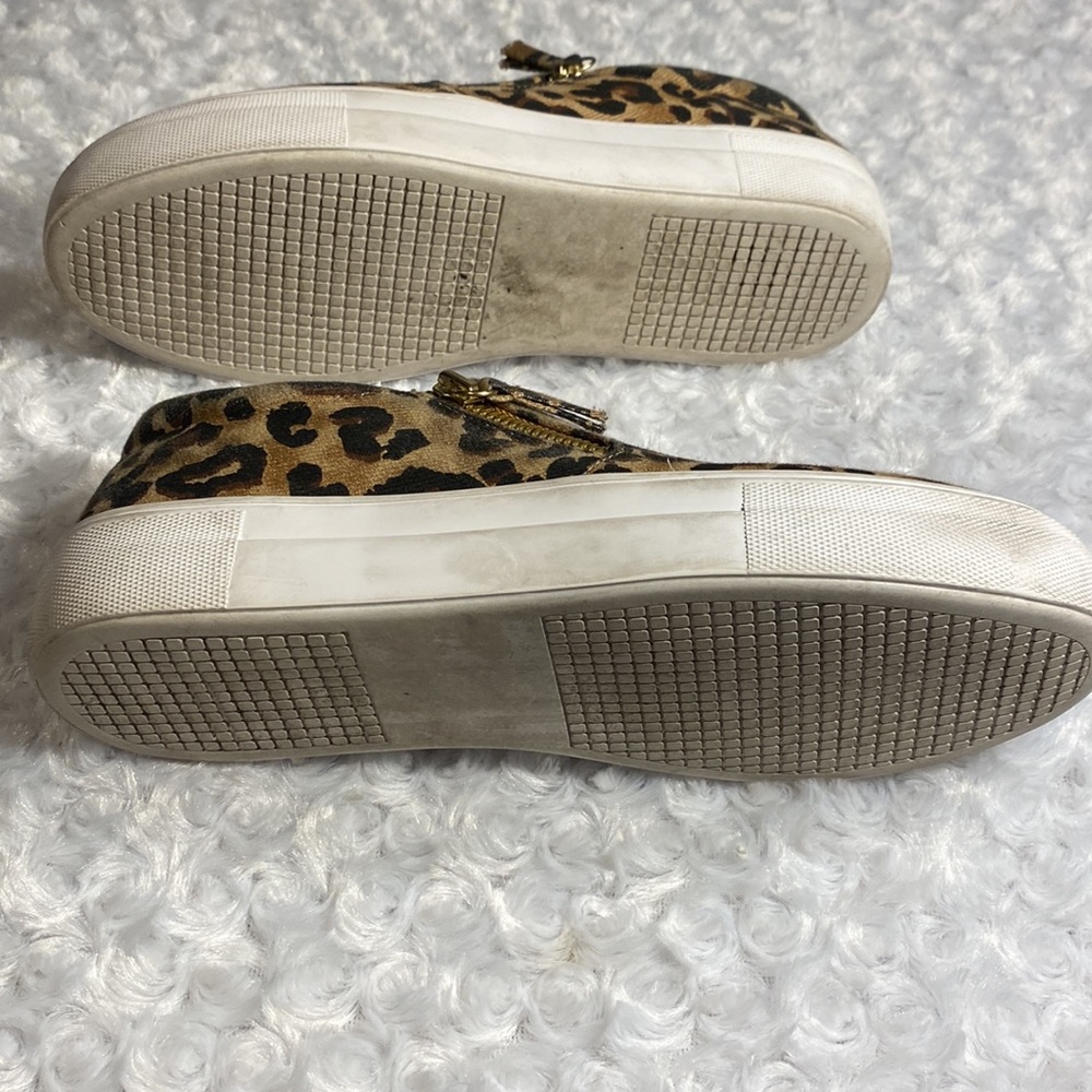 Steve Madden slip on sneakers leopard print size 8 Glaammar - zippers both sides - Picture 4 of 6